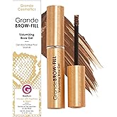 Grande Cosmetics GrandeBROW-FILL Volumizing Brow Gel, Tinted or Clear Eyebrow Mascara, Soft Flexible Hold, Water Resistant