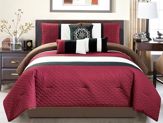 Amazon Com Modern 7 Piece Oversize Burgundy Brown Black
