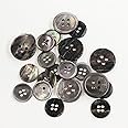 22 Pieces Genuine Black Mother of Pearl Blazer Buttons Suit Buttons Set 20mm 15mm Natural Black MOP Shell Buttons Bulk for Men (Black MOP) Leekayer