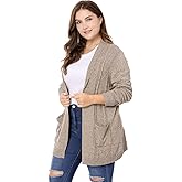 Agnes Orinda Women's Plus Size Classic Cardigan Sweaters Long Sleeve with Pockets Lightweight Cardigans