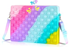 UOYHXQ Girls Toys Pop Shoulder Purse, Rainbow Girls Purse Fidget Toy, Pop Shoulder Bag Christmas Birthday Gifts for Girls