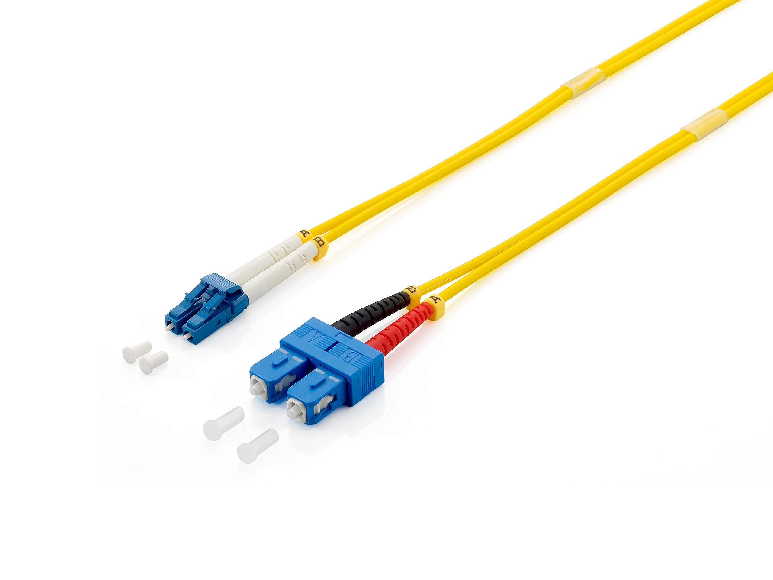 Equip Fibre Optic Cable (LC->SC 10.00m Singlemode Duplex OS2 Yellow Polybag)