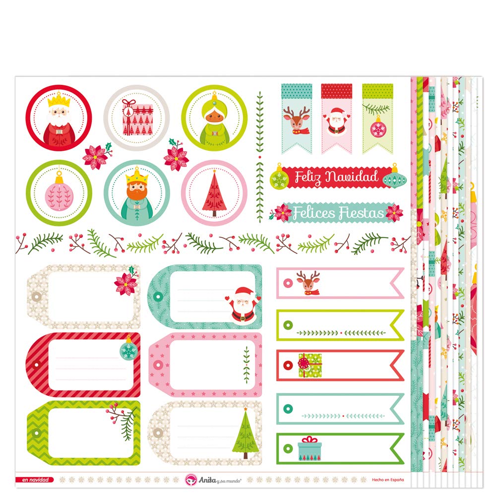 Anita and Su Mundo Christmas Collection Scrapbooking Papers, Paper, Multicoloured, 12 x 12 Inches