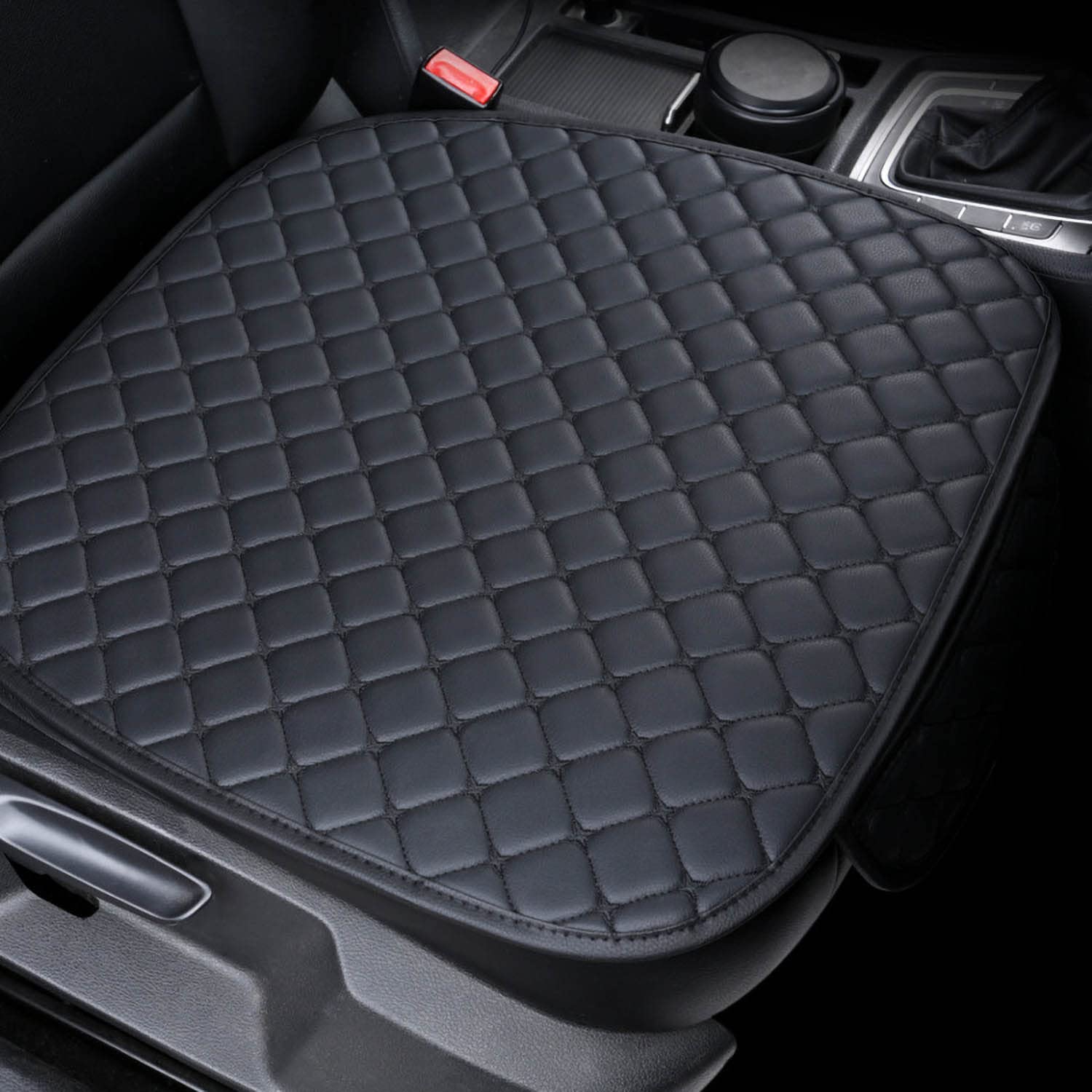 Photo 1 of Faux Leather 1 Pack Bottom Seat Covers for Cars Trucks SUV Padded Driver Car Seat Cushion Cover