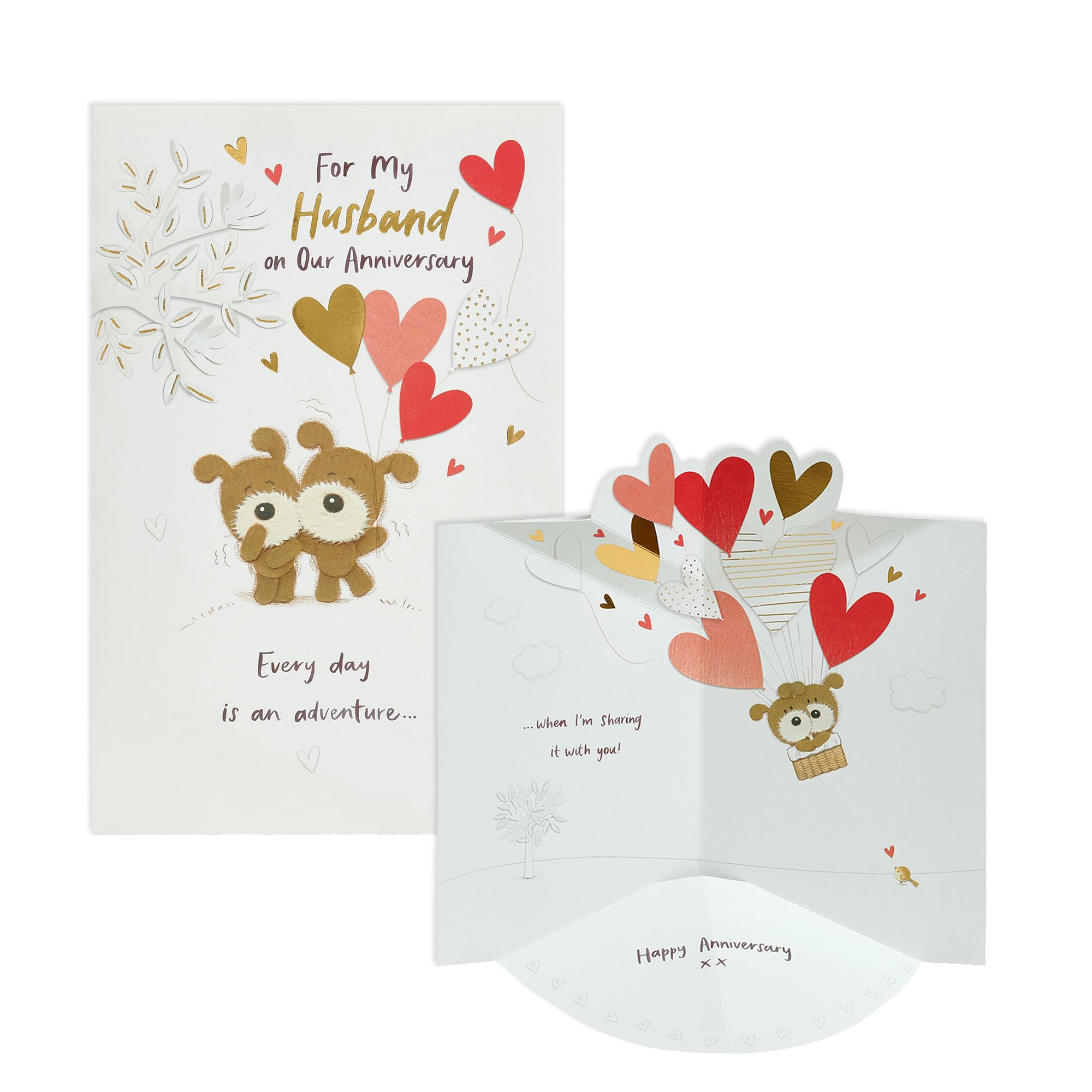 UK Greetings Wedding Anniversary Card for Husband - Lovely Design