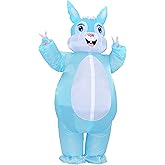 HIYAPATY Easter Bunny Costume Adult Rabbit Party Blow Up Costumes for Halloween Party