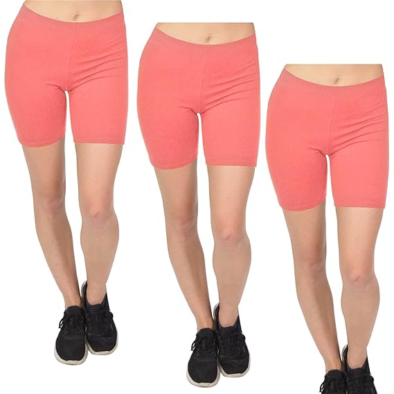 coral biker shorts