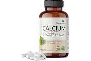 Futurebiotics Calcium 1200 MG Per Serving Sustained Release with Vitamin D3 1000 IU Per Serving Non-GMO, 90 Vegetarian Tablets