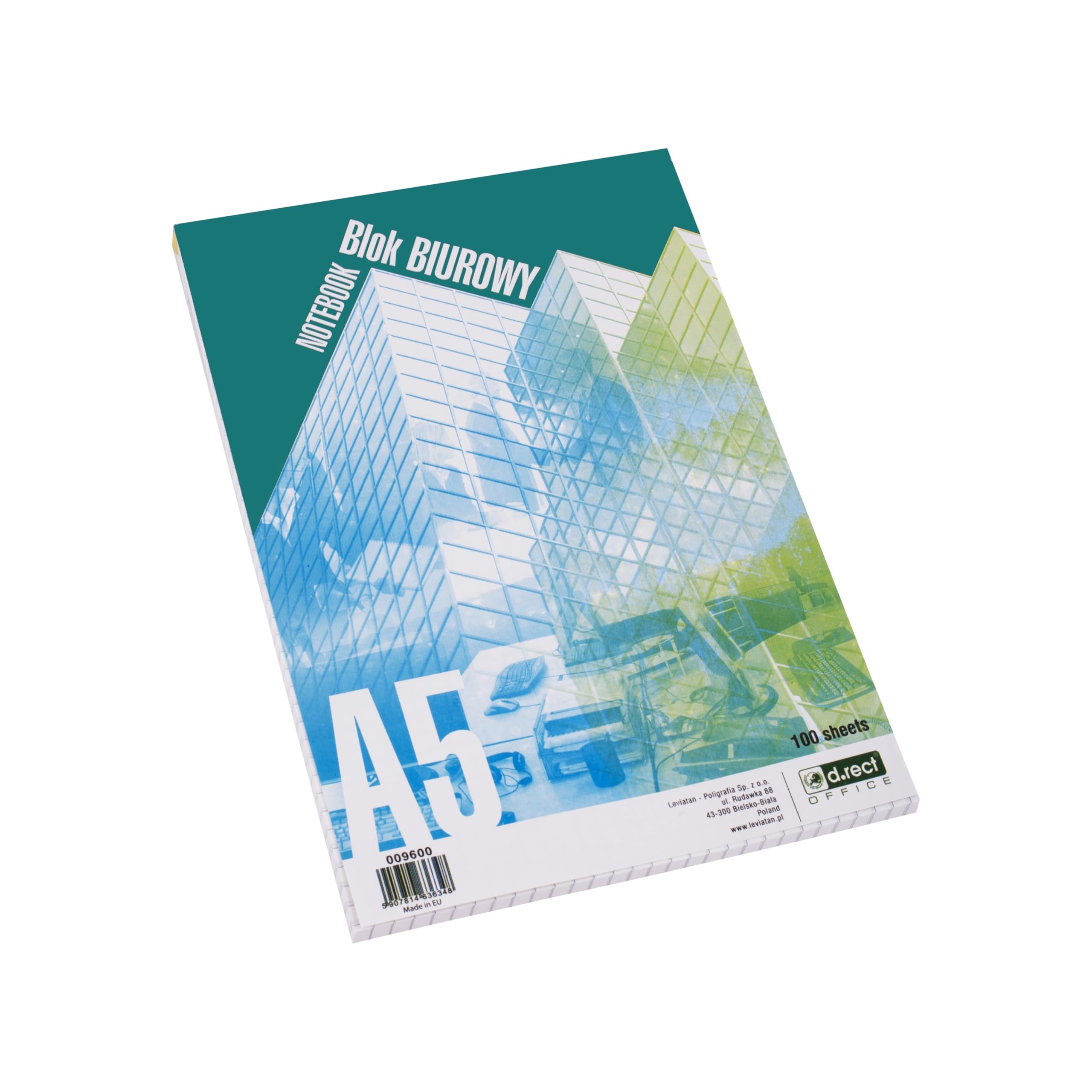 D.RECT Letter Block | Checkered Writing Pad | Checkered Block | Notepad | Squared Writing Pad | 70 g/m² | A5 | 100 Sheets