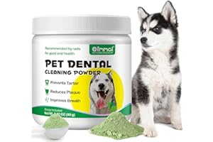 PLSHSBSE Dog Dental Powder 80G, Dog Dental Care Breath Freshener, Dental Powder for Dog Teeth Cleaning, Plaque Tartar Off Powder for Dogs, Dog Teeth Cleaning Powder with Probiotics