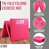 OZE SPORTS Gymnastic Tumble Exercise Mat 6FT Tri Folding Non Slip PU Pink view 6