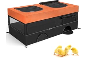 63.7" Large Chicken Brooder, Brooder Box for Chicks with Zipper Doors, Removable Waterproof Roof & Bottom for Easy Cleaning, 