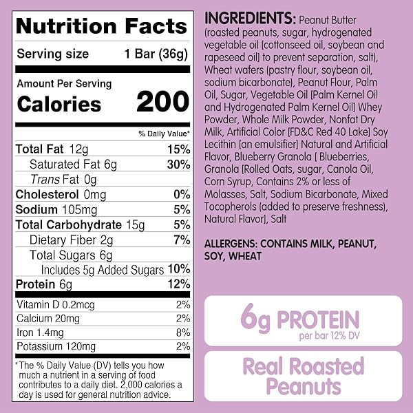 SKIPPY P.B. & JELLY PEANUT BUTTER AND GRAPE JELLY COATED WAFER BARS, 1.3 OZ, 6 CT (36G)/BAR