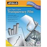 Apollo Transparency Film for Plain Paper Copier, Black on Clear Sheet, with Stripe, 100 Sheets/Pack (VPP201CE)