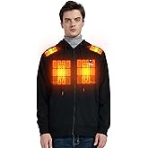 CAFORU Heated Pullover Hoodie with 5-Zone Heating&7.4V Battery Pack, Fast Warm-Up Unisex Sweatshirt for Outdoor Work
