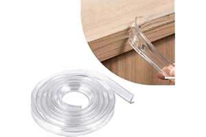 Corner Protectors Strip Clear Transparent, E-PRONSE 6M/20FT Furniture Table Edge Protectors Soft Silicone Bumper Strip 14M Strong Adhesive Tape for for Cabinets, Tables, Drawers