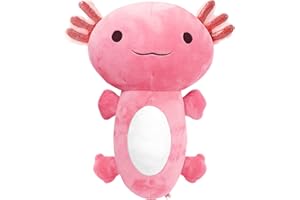 Pskdyhe Axolotl Plush Toys 15 Inch Soft Cute Axolotl Stuffed Animal Plushies Pillow Doll Kids Birthday Gift Home Decoration (Pink)