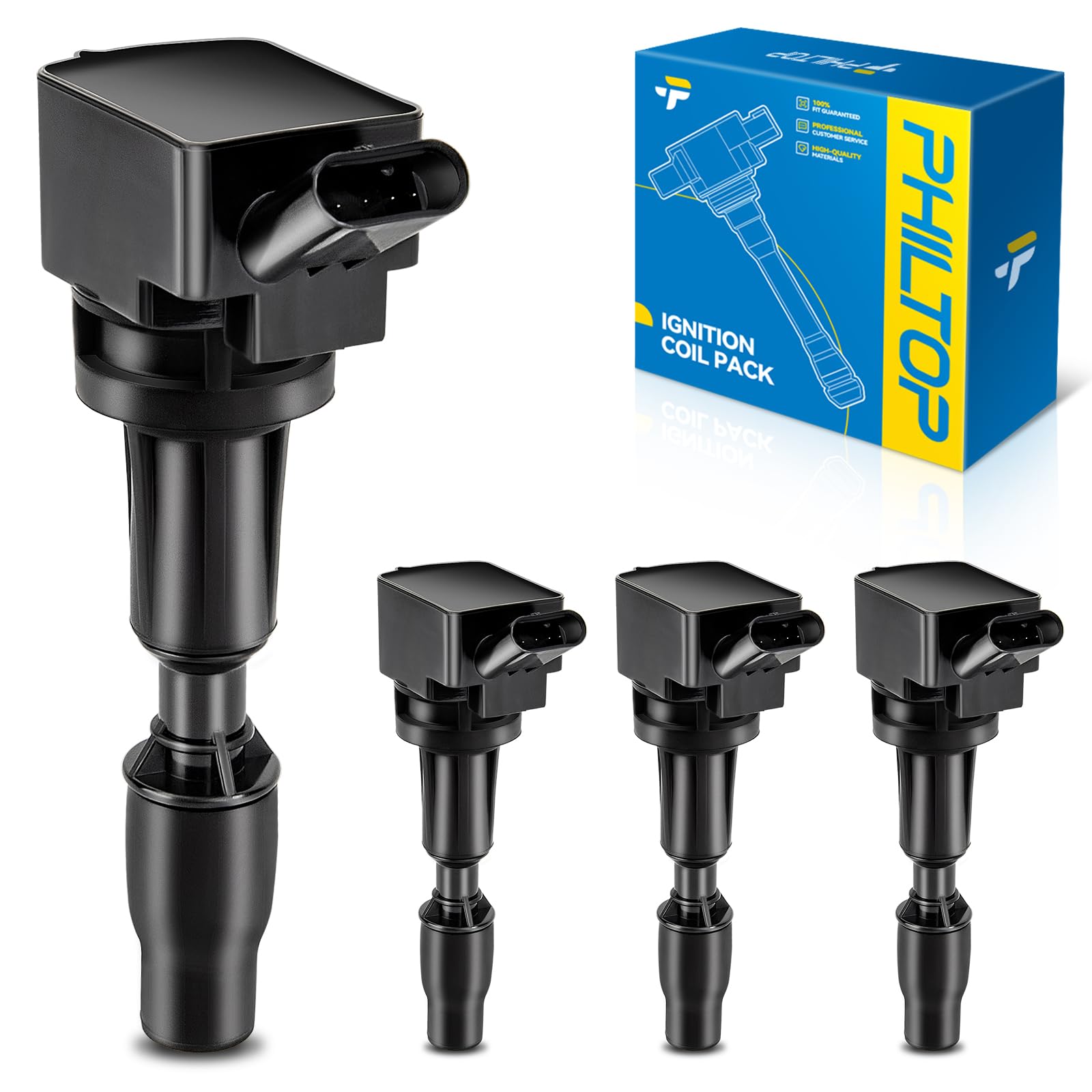 Photo 1 of PHILTOP UF764 Ignition Coil Pack for 2017-2021 Sportage, 2019-2020 Santa Fe Optima, 2015-2019 Sonata, 2016-2018 Santa Fe Sport, 2016-2020 Sorento, 2016-2017 Optima, 2018-2020 Tucson Stinger