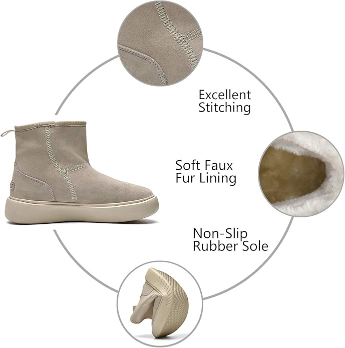 MEHOTO Womens Winter Lined Suede