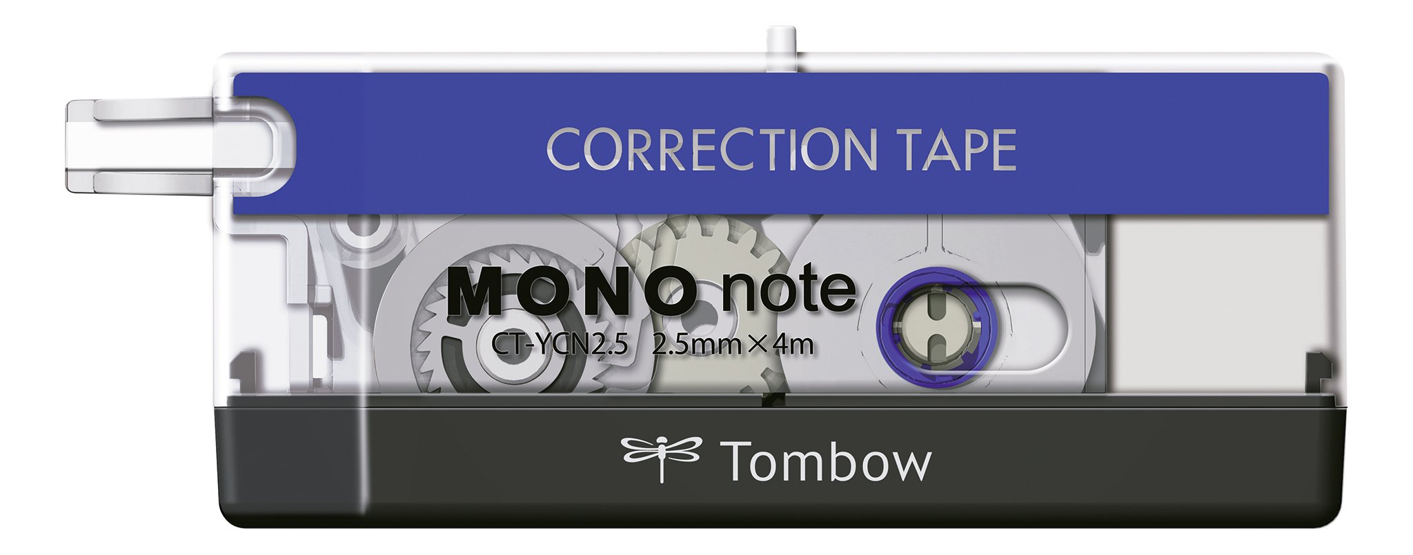 Tombow 2.5 mm x 4 m CT-Mono Correction Note Roll - Black/Blue/White