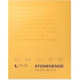 Stonehenge 100% Cotton Medium Weight Pad, Warm White, 11 x 14 inches, 250gsm, 15 Sheets for Dry Media