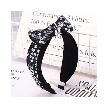 Amazon Com Fashion Big Bow Shining Sequins Hair Women Bead Head