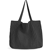 Ayieyill Crochet Tote Bag For Women, Crochet Mesh Beach Tote Bag Summer Vacation Aesthetic Boho Knit Bag for Women