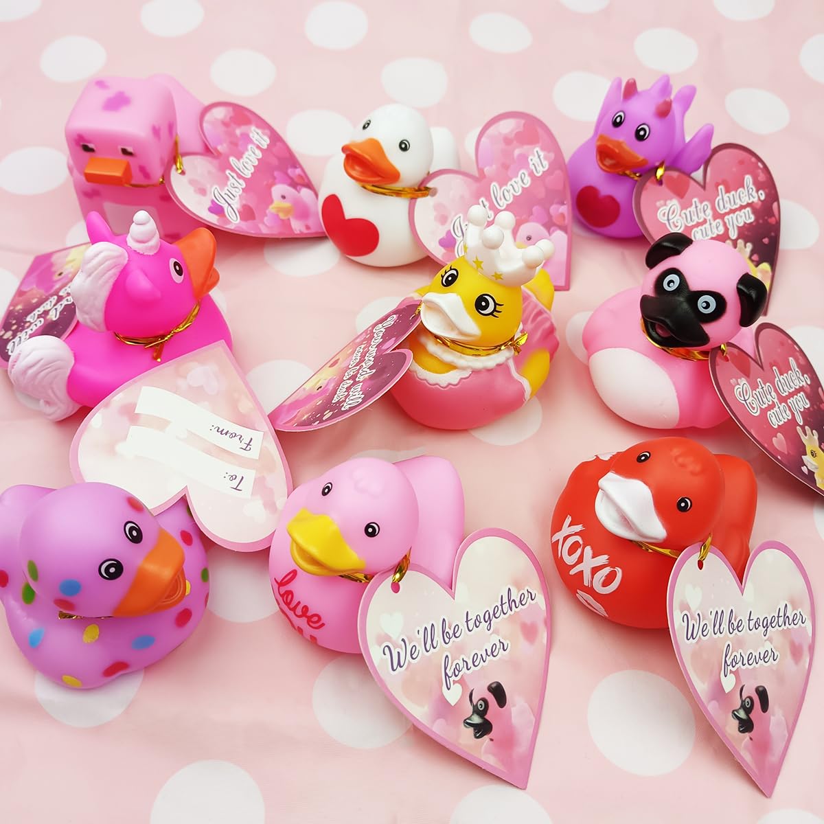QINGQIU 24 Pack Valentines Cards with Rubber Ducks Jeep Bath Toys for ...