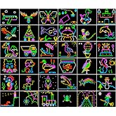 Starter Pack #1- Template Pattern Paper Refill Sheets for Lite Brite Ultimate Classic - (36 Pack - 7"x8")