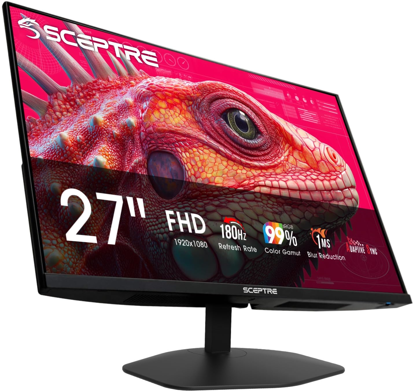 New! Sceptre 27-inch Prime Gaming Monitor DisplayPort x2 180Hz HDMI x2 180Hz Build-in Speakers, Machine Black 2027 (E275B-FW1