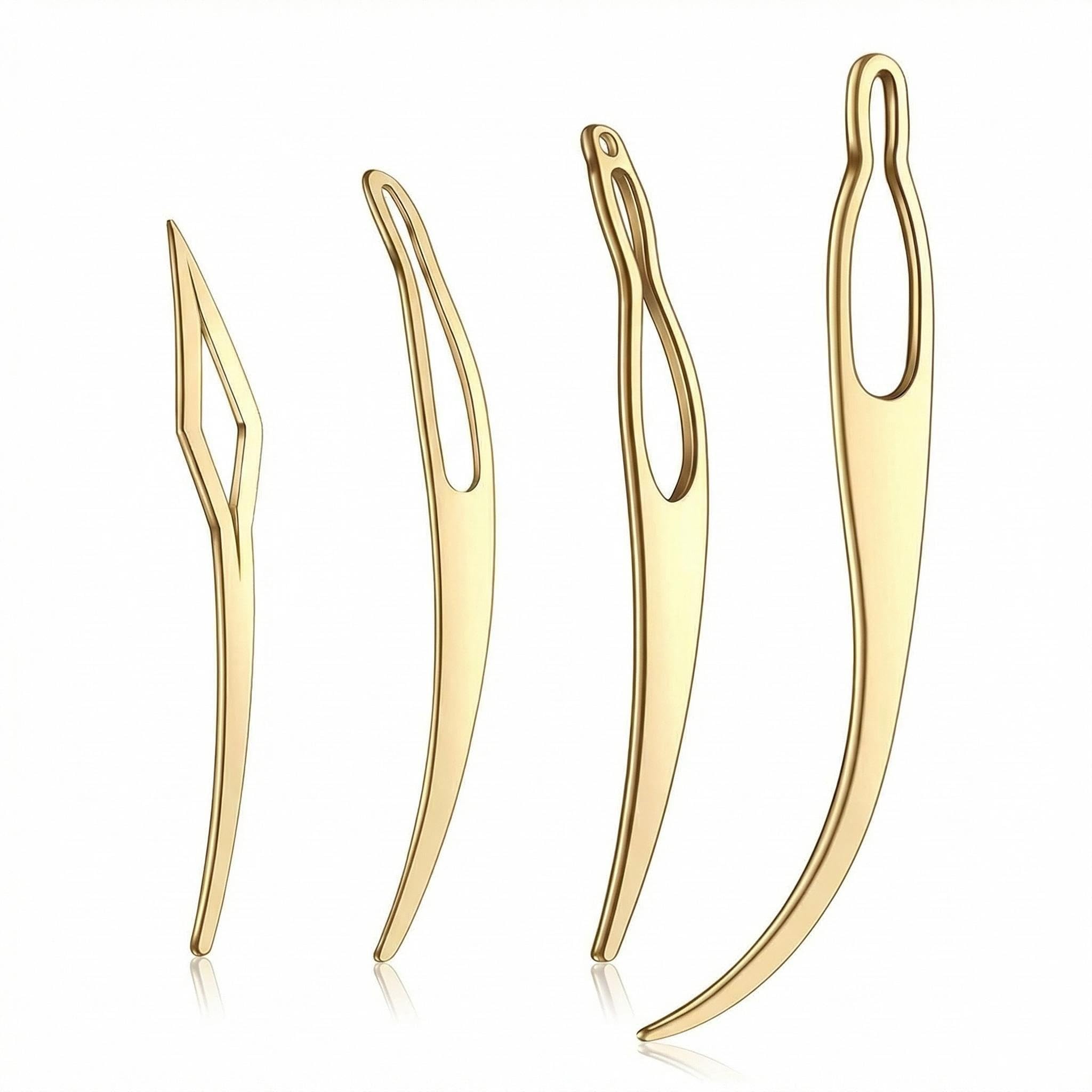Set of 4 Pcs Gold Dreadlocks Tool Tightening and Interlocking Tools Hair Accessories for Sisterlock Locs Easyloc Hair