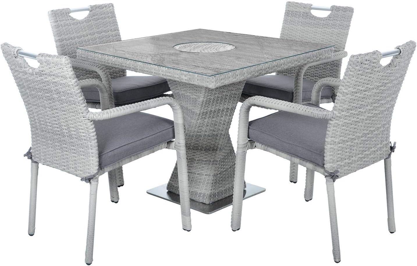 Amazon.com: Hodge and Hodge Azuma Barcelona Twist Square Dining Set
