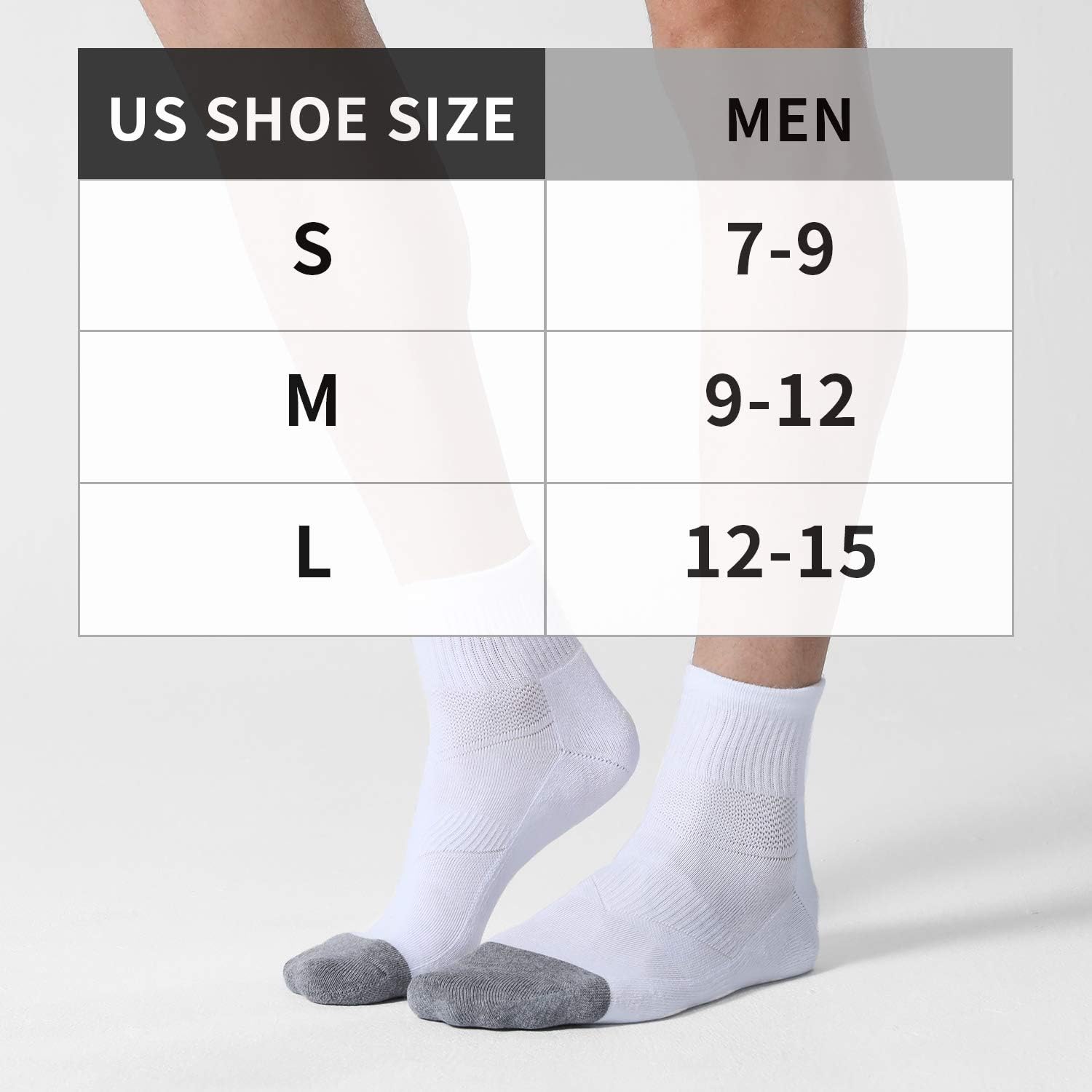 CelerSport 6 Pack Men's Ankle Socks with Cushion Athletic Running Socks: Clothing