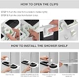 homeasy Shower Shelf No Drilling Bathroom Caddy for 18-25mm Rails view 5