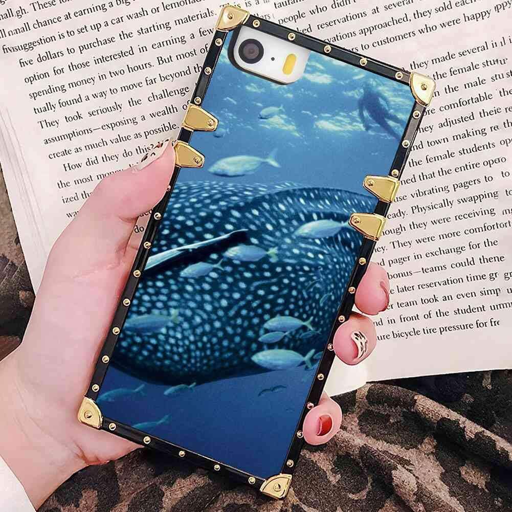 Whale Shark Square Corner Cell Phone Case Compatible for iPhone SE (2016) and iPhone 5 (2012) and iPhone 5S (2013) (5.5-Inch)