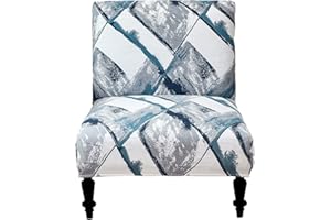 HAOYONG Armless Accent Chair Cover, Stretch Chair Slipcover Printed Slipper Chair Covers Furniture Protector Covers for Living Dining Room Hotel