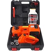 Trihelper Electric Car Jack Set 5 Ton Hydraulic Jack Car Lift Floor Jack with Integrated Tire Pump and Impact Wrench for Seda