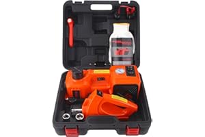 Trihelper Electric Car Jack Set 5 Ton Hydraulic Jack Car Lift Floor Jack with Integrated Tire Pump and Impact Wrench for Sedans SUV MPV Sedan Truck Change Tires Garage Repair
