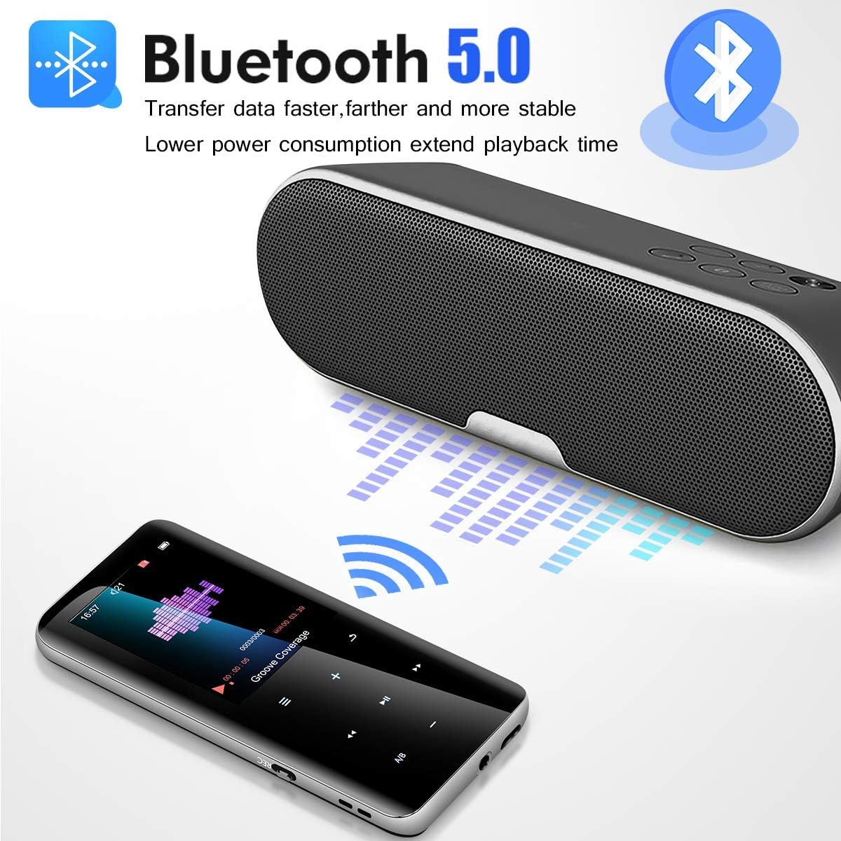 32GB Mp3 Player with Bluetooth 5.0 - Portable Digital Lossless Music Player for Walking Running,Super Light Metal Shell Touch Buttons with TF Card Expansion: Home Audio & Theater