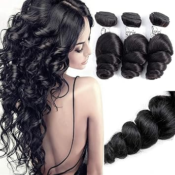 Amazon Com Igrina Brazilian Loose Wave Virgin Hair 3 Bundles