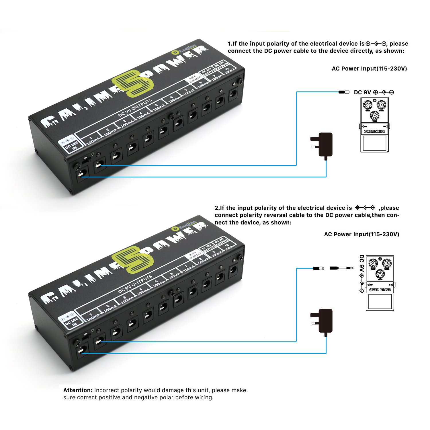 Guitar Pedal Power Supply Exqline Effect Pedal Board Power Supply 10