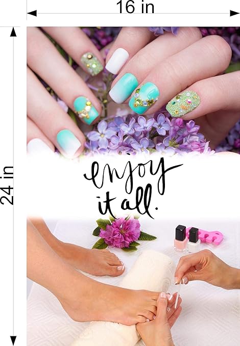 Amazon Nailsigns Com 引用句xxi 写真 リアルなペーパーポスター プレミアム マットインテリア マッサージ スパ ネイル サロン サイン 広告 ウォールウィンドウ 非ラミネート加工 Enjoy It All Vertical 24 アートフレーム ポスター オンライン通販