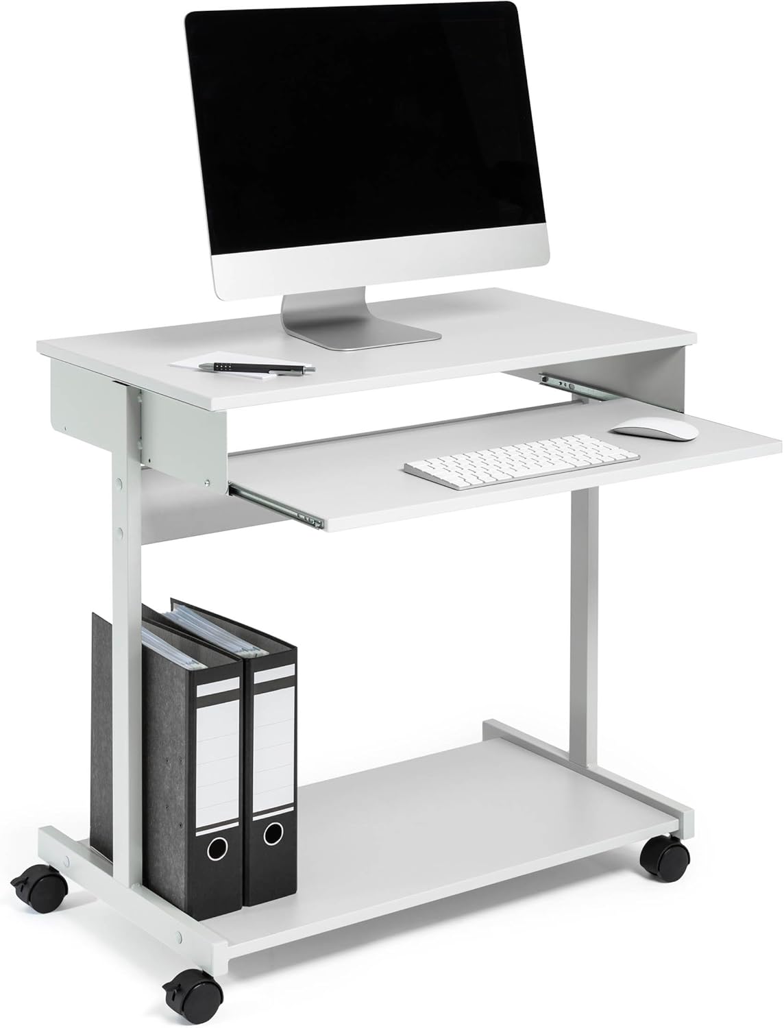 amazon standing desk on Amazon Com Durable Pc Workstation Mobile Stand Grey Kitchen Dining