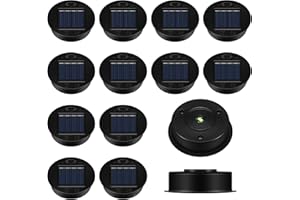 JEYIOUR 12 Pack Replacement Solar Light Parts Solar Light Replacement Tops Waterproof LED Solar Panel Lantern Lid Light Outdoor Solar Light Replacement Top Kit for Hanging Lanterns Patio Decor (2.76 In)
