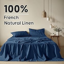 Shilucheng 100% French Linen Sheets - Queen Size