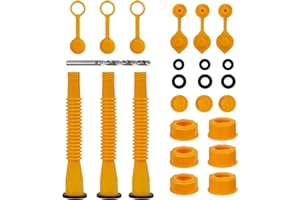 ESPLORATORI Gas Can Spout Replacement Kit,3 Kit Gas Can Nozzle Replacement Fits 5 Gallon Gasoline Cans,with Flexible Nozzles,Screw Collar Caps(25 PCS)