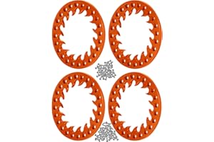 RcarmubWow RC Metal 1.9 Beadlock Wheels Replacement Ring for 1/10 Crawler RC Car TRX4 SCX10 90046 90047,Alloy 1.9" Beadlock Rims Replacement Ring,4pcs,Orange