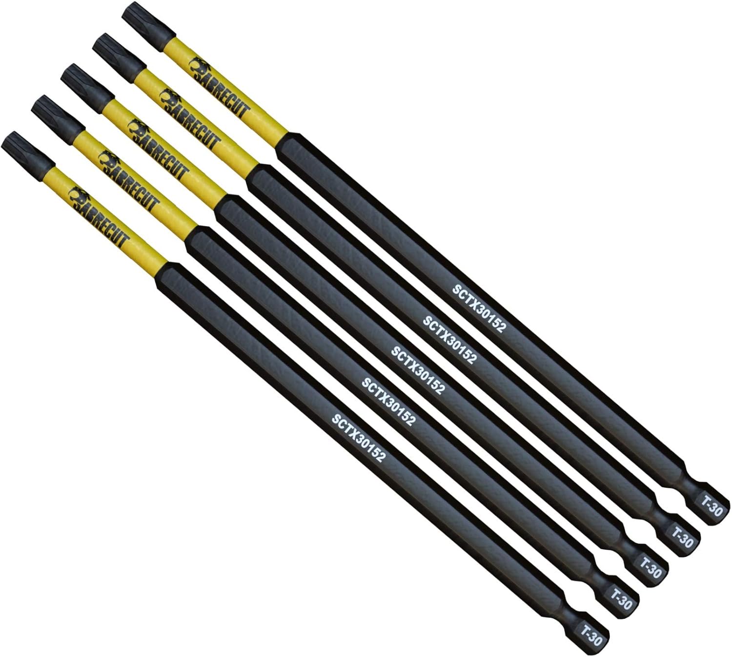 5 x SabreCut SCTX30152_5 152mm T30 TX30 Magnetic Impact Screwdriver Driver Bits Set Torx Heavy Duty, 1/4 inches - Image 3