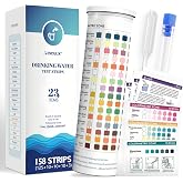 All-New 23 in 1 Drinking Water Testing Kit 158 Strips,Well Water Testing Kit &amp; Water Test Strip for House Water for Hardness，Chlorine,Copper,Iron,Lead,pH and More