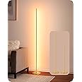 EDISHINE LED Corner Floor Lamp, Modern Slim Dimmable Light, Adjustable Height, 57.5" Minimalist Tall Lamp for Living Room, Bedroom, Office, 3000K Warm White Light (Gold)